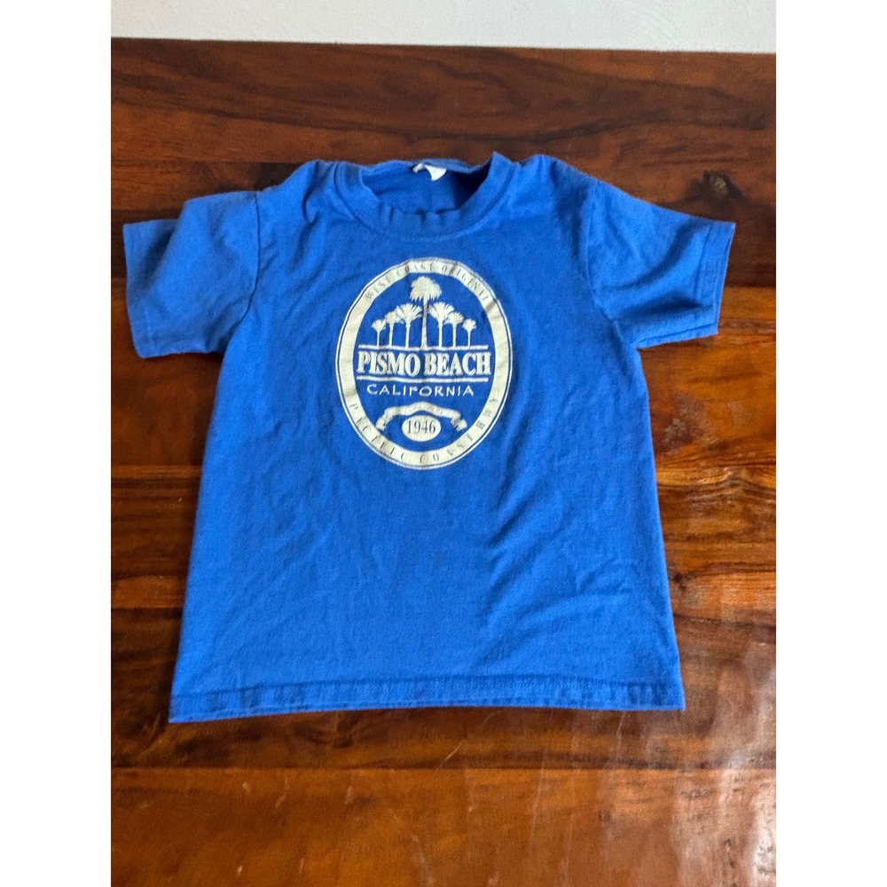 Vintage Kids Pismo Beach California Graphic T-Shirt Blue Youth Small S